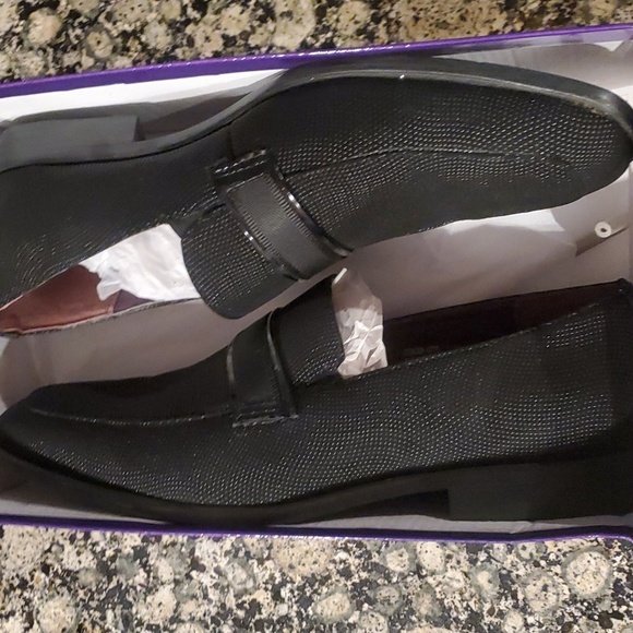 Men's Milano footwear black beaded look slip on dress shoes EUC worn once - Picture 3 of 5